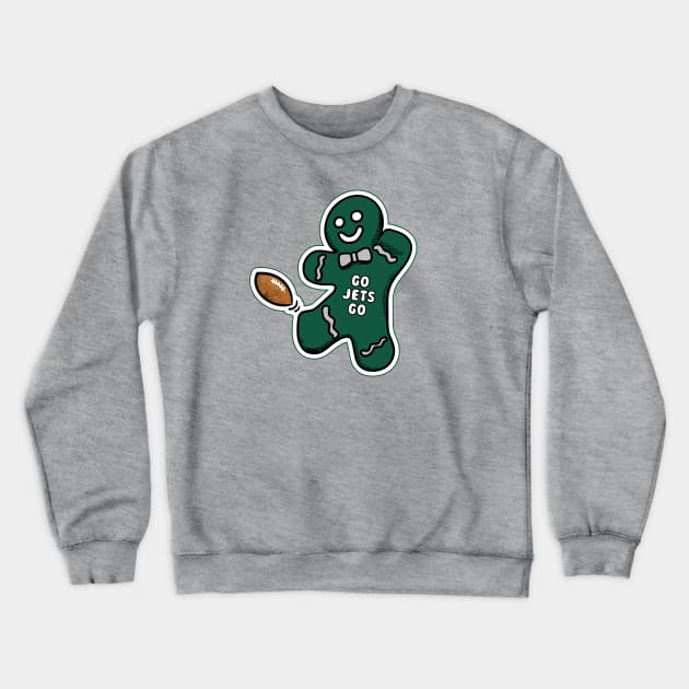 New York Jets Gingerbread Man Crewneck Sweatshirt by Rad Love